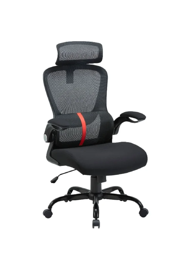 ميكاسا كرسي مكتب عصري عالي الجودة بمسند للرأس أسود 66 x 32 x 60 ملم MC-1108E